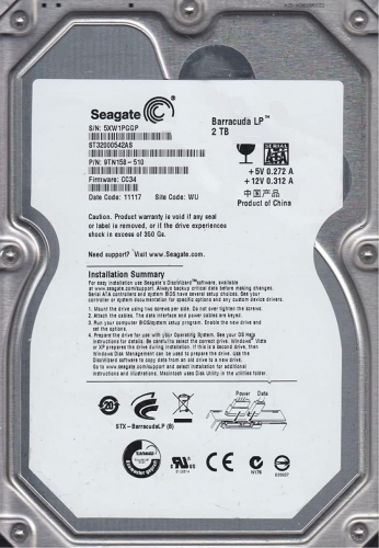 Жесткий диск Seagate 9TN158 2Tb  SATAII 3,5" HDD