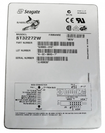 Жесткий диск Seagate ST32272W 2,3Gb 7200 U160SCSI 3.5" HDD