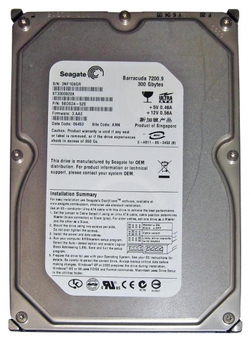 Жесткий диск Seagate ST3300822A 300Gb 7200 IDE 3.5" HDD