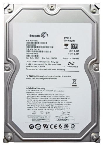 Жесткий диск Seagate ST3500320SV 500Gb  SATAII 3,5" HDD