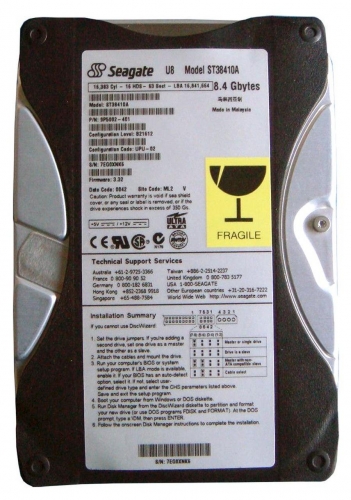 Жесткий диск Seagate ST38410A 8,4Gb 5400 IDE 3.5" HDD