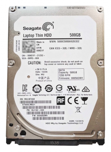Жесткий диск Seagate 1KJ152 500Gb 7200 SATAIII 2,5" HDD