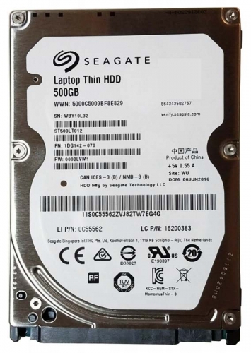 Жесткий диск Seagate ST500LT012 500Gb 5400 SATA 2.5" HDD