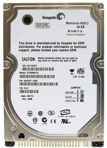 Жесткий диск Seagate ST960821A 60Gb 4200 IDE 2,5" HDD