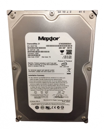 Жесткий диск Maxtor 9DP13F-325 200Gb 7200 SATAII 3.5" HDD