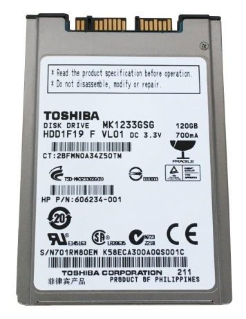 Жесткий диск Toshiba 606234-001 120Gb 5400 SATAII 1,8" HDD