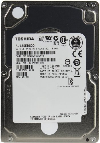Жесткий диск Toshiba AL13SEB600 600Gb SAS 2,5" HDD