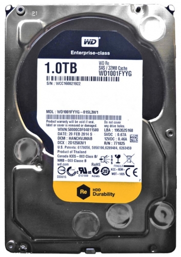 Жесткий диск Western Digital WD1001FYYG 1Tb  SAS 3,5" HDD