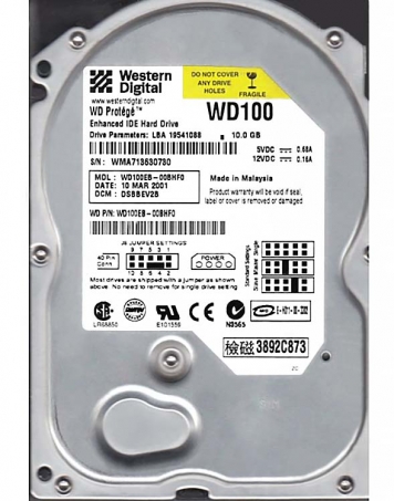 Жесткий диск Western Digital WD100EB 10Gb 5400 IDE 3.5" HDD