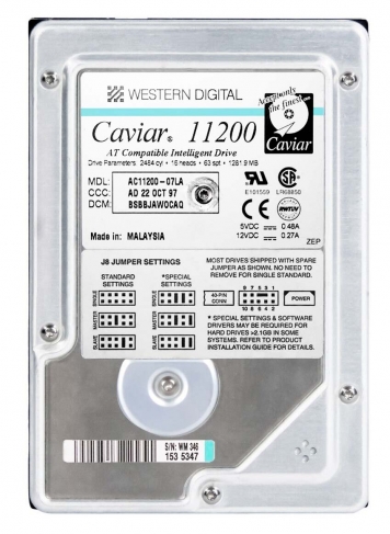 Жесткий диск Western Digital WD11200 1.3Gb 5200 IDE 3.5" HDD