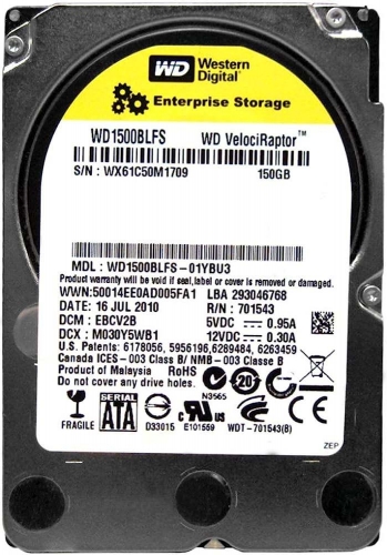 Жесткий диск Western Digital WD1500BLFS 150Gb 10000 SATAII 2,5" HDD