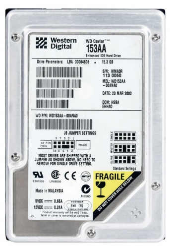 Жесткий диск Western Digital WD153AA 15.3Gb 5400 IDE 3.5" HDD
