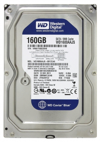 Жесткий диск Western Digital WD1600AAJS 160Gb  SATAII 3,5" HDD