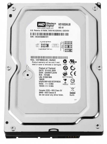 Жесткий диск Western Digital WD1600AVJB 160Gb 7200 IDE 3.5" HDD