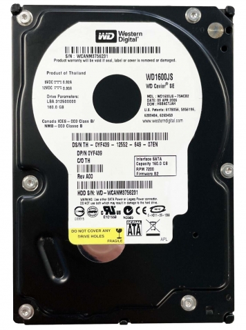 Жесткий диск Western Digital WD1600JS 160Gb  SATAII 3,5" HDD