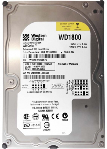 Жесткий диск Western Digital WD1800BB 180Gb 7200 IDE 3.5" HDD