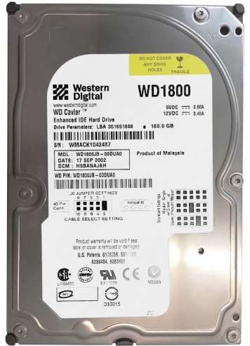 Жесткий диск Western Digital WD1800JB 180Gb 7200 IDE 3.5" HDD