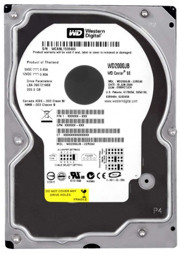 Жесткий диск Western Digital WD2000JB 200Gb 7200 IDE 3.5" HDD
