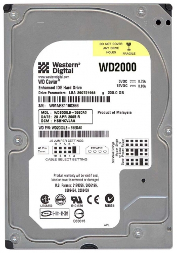 Жесткий диск Western Digital WD2000LB 200Gb 7200 IDE 3.5" HDD