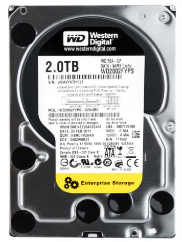 Жесткий диск Western Digital WD2002FYPS 2Tb  SATAII 3,5" HDD