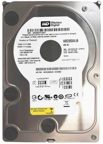 Жесткий диск Western Digital WD2500AVJB 250Gb 7200 IDE 3.5" HDD