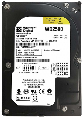 Жесткий диск Western Digital WD2500LB 250Gb 7200 IDE 3.5" HDD