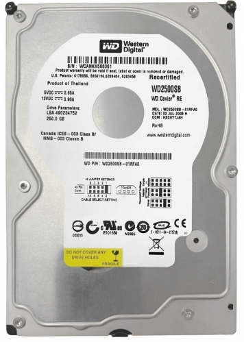Жесткий диск Western Digital WD2500SB 250Gb 7200 IDE 3.5" HDD