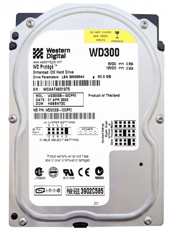 Жесткий диск Western Digital WD300EB 30Gb 5400 IDE 3.5" HDD