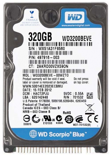 Жесткий диск Western Digital WD3200BEVE 320Gb 5400 IDE 2,5" HDD