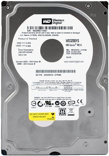 Жесткий диск Western Digital WD3200YS 320Gb 7200 SATAII 3.5" HDD