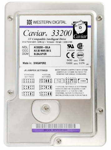 Жесткий диск Western Digital WD33200 3.2Gb 5200 IDE 3.5" HDD