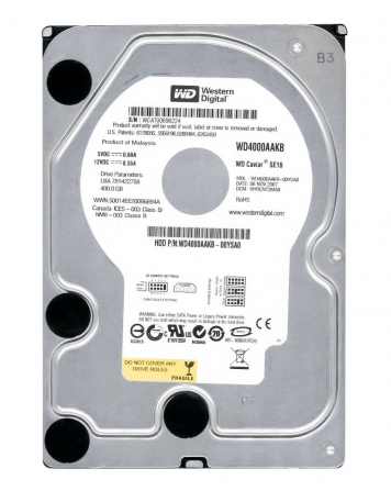 Жесткий диск Western Digital WD4000AAKB 400Gb 7200 IDE 3.5" HDD