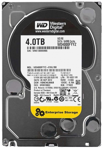 Жесткий диск Western Digital WD4000FYYZ 4Tb  SATAIII 3,5" HDD