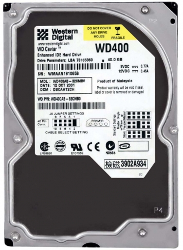 Жесткий диск Western Digital WD400AB 40Gb 5400 IDE 3.5" HDD