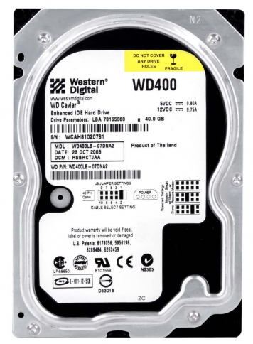 Жесткий диск Western Digital WD400LB 40Gb 7200 IDE 3.5" HDD