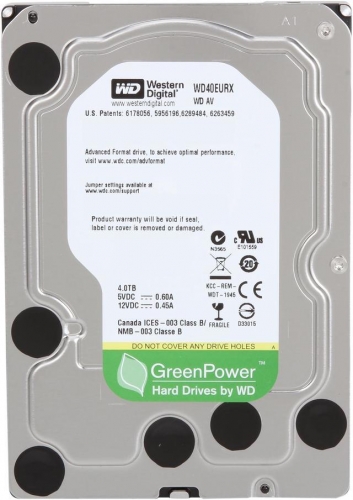 Жесткий диск Western Digital WD40EURX 4Tb IntelliPower SATAIII 3.5" HDD