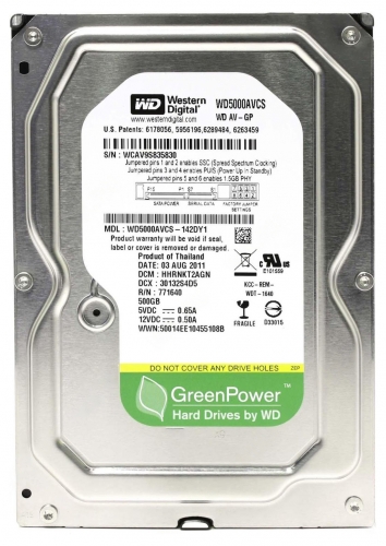 Жесткий диск Western Digital WD5000AVCS 500Gb 5400 SATAII 3,5" HDD