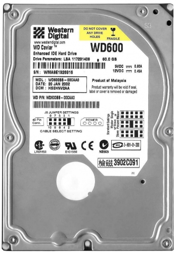 Жесткий диск Western Digital WD600BB 60Gb 7200 IDE 3.5" HDD
