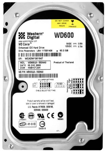 Жесткий диск Western Digital WD600LB 60Gb 7200 IDE 3.5" HDD