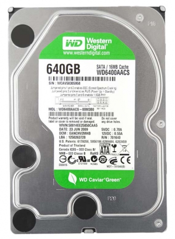 Жесткий диск Western Digital WD6400AACS 640Gb IntelliPower SATAII 3.5" HDD