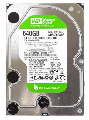 Жесткий диск Western Digital WD6400AADS 640Gb IntelliPower SATAII 3.5" HDD