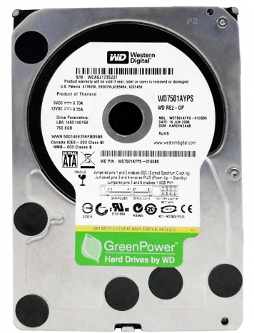 Жесткий диск Western Digital WD7501AYPS 750Gb IntelliPower SATAII 3.5" HDD
