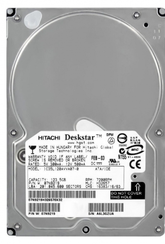 Жесткий Диск Hitachi 07N9219 7200 IDE 120Gb HDD