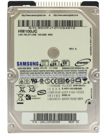 Жесткий диск Samsung HM100JC 100Gb 5400 IDE 2,5" HDD