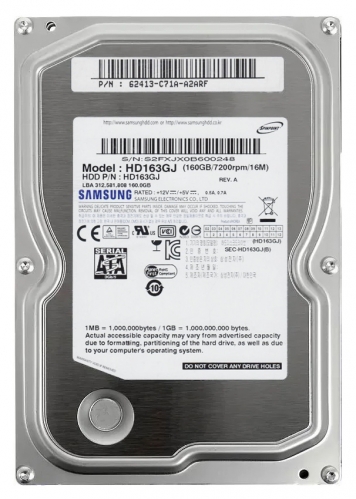 Жесткий Диск Samsung HD163GJ 160Gb 7200 SATA 3,5" HDD