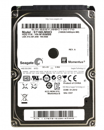 Жесткий Диск Seagate HN-M160MBB 160Gb 5400 SATA 2,5"