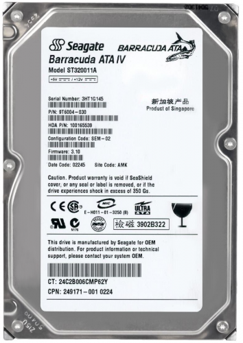 Жесткий диск Seagate ST320011A 20Gb 7200 IDE 3.5" HDD