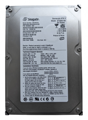 Жесткий диск Seagate 9W4005 30Gb 7200 IDE 3.5" HDD